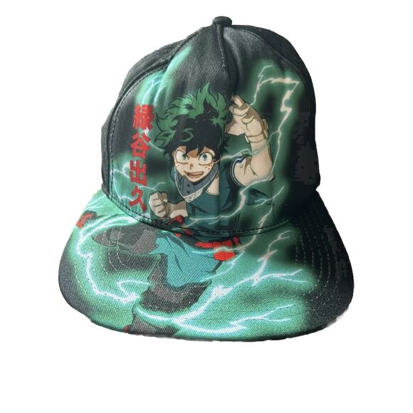 MY HERO ACADEMIA Hat Cap Deku Anime Izuku Midoriya Snapback Adult Teens One Size - Picture 1 of 5